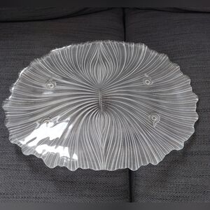 New Mikasa Large Crystal Glass Serving Platter/ Plate